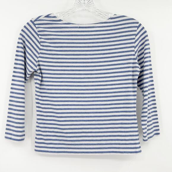 Brandy Melville Quarter Sleeve Striped Top Blouse Nautical Cropped Womens Sz OS - Picture 8 of 11